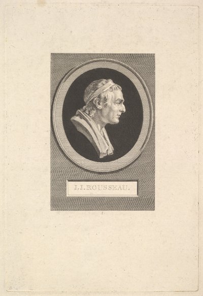 Portræt af Jean-Jacques Rousseau, 1801. af Augustin de Saint Aubin
