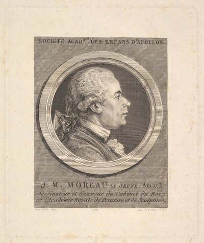 Portræt af Jean-Michel Moreau, 1787. af Augustin de Saint Aubin