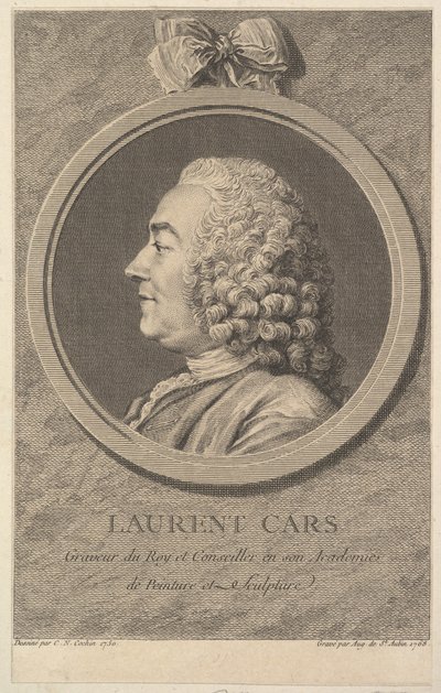 Portræt af Laurent Cars, 1768. af Augustin de Saint Aubin