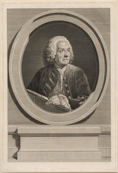 Portræt af Louis de Silvestre af Augustin de Saint Aubin
