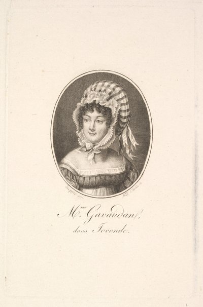 Portræt af Madame Gavaudan. af Augustin de Saint Aubin