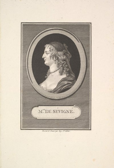 Portræt af Marie de Rabutin, Mise de Sévigné, 1802. af Augustin de Saint Aubin