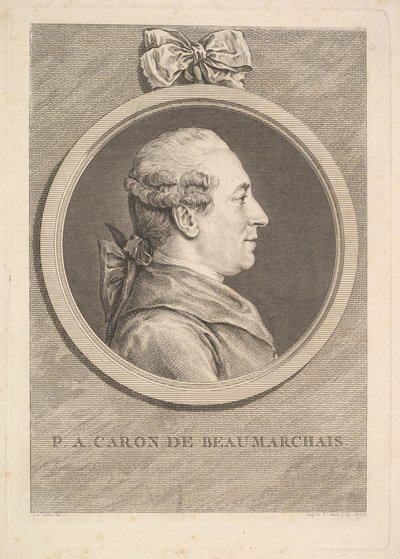 Portræt af P.A. Caron de Beaumarchais, 1773. af Augustin de Saint Aubin