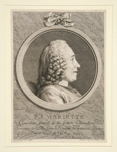 Portræt af P.J. Mariette af Augustin de Saint Aubin