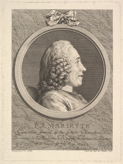 Portræt af Pierre-Jean Mariette, 1765. af Augustin de Saint Aubin
