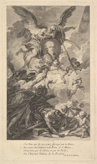 Portræt af Simon-Nicolas-Henri Linguet, 1780. af Augustin de Saint Aubin