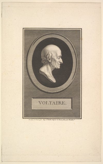 Portræt af Voltaire, 1801. af Augustin de Saint Aubin