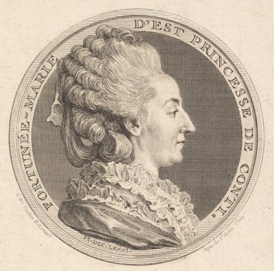 Tryk af en portrætmedalje af Fortunée-Marie dEst, prinsesse af Conti, 1781. af Augustin de Saint Aubin