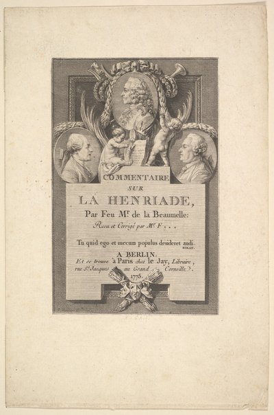 Voltaire, Fréron og Beaumelle, 1775. af Augustin de Saint Aubin