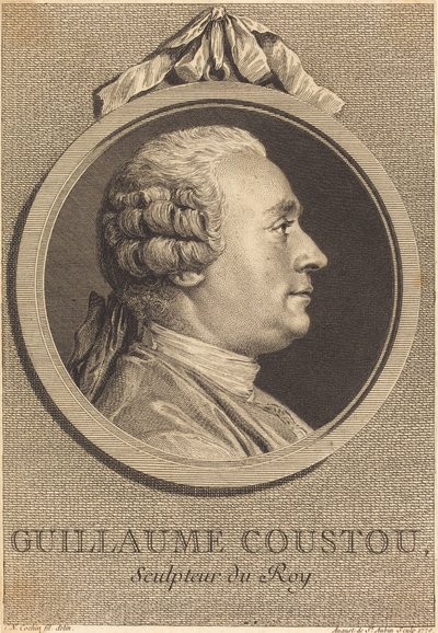 Guillaume Coustou af Augustin de Saint Aubin after Charles Nicolas Cochin II