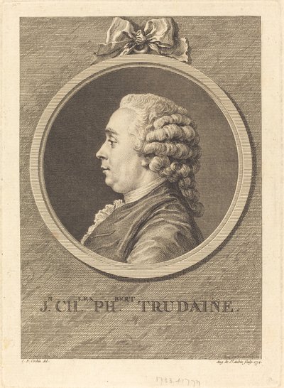Jean-Charles-Philibert Trudaine af Augustin de Saint Aubin after Charles Nicolas Cochin II