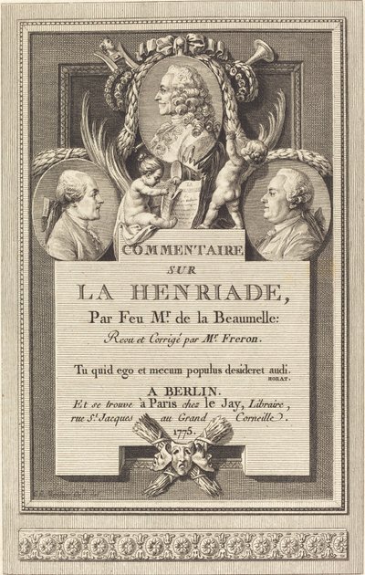 Kommentar til Henriaden af Augustin de Saint Aubin after Clément Pierre Marillier