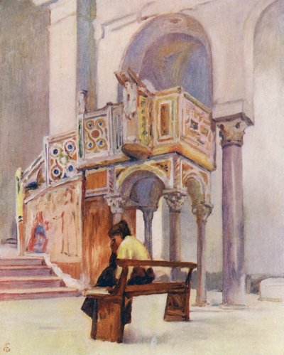 Prædikestolen i San Giovanni Del Toro, Ravello (farvelitografi) af Augustine Fitzgerald