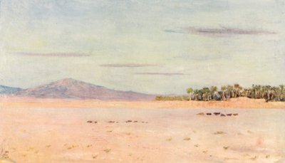 Ørkenen nær Biskra (farvelitografi) af Augustine Fitzgerald