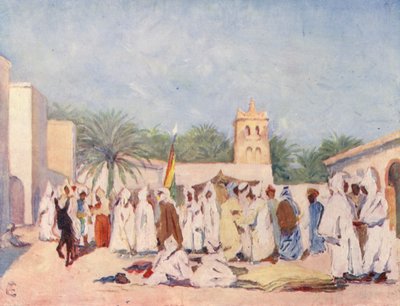 Markedspladsen, Biskra (farvelitografi) af Augustine Fitzgerald