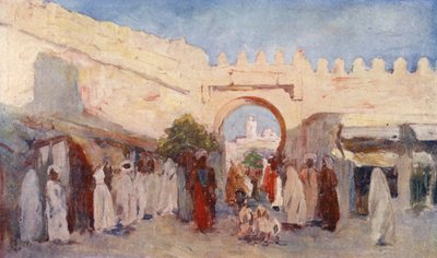 Byens indgangsportal, Kairouan (farvelitografi) af Augustine Fitzgerald