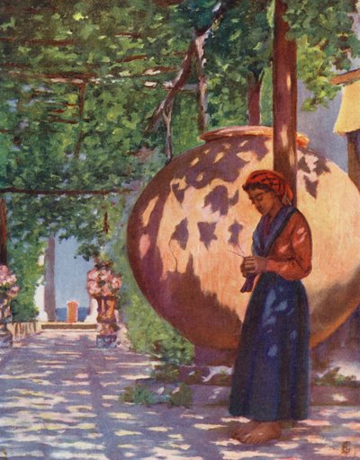 Villa Maresca, nær Casamicciola, Ischia (farvelitografi) af Augustine Fitzgerald