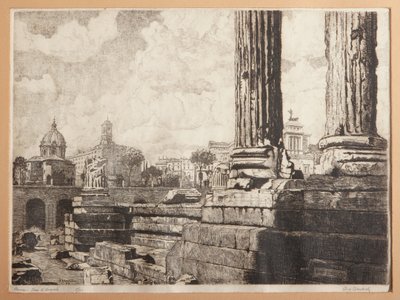 Rom, Augustus Forum (radering på papir) af Augusto Baracchi