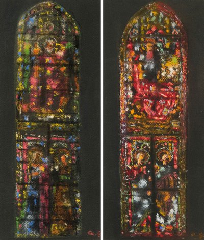 Augusto Giacometti skitserer efter et glasmaleri i Firenzes katedral af Augusto Giacometti