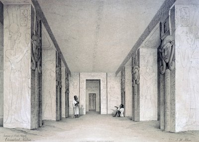 Det indre af Nordtemplet, Ebsamboul, Nubien, Egypten, 1800-tallet af Augustus Butler