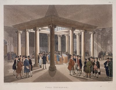 Kulbørs, London, 1808 af Augustus Charles Pugin, Thomas Rowlandson