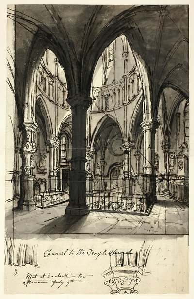 Kancelli for Tempelkirken af Augustus Charles Pugin