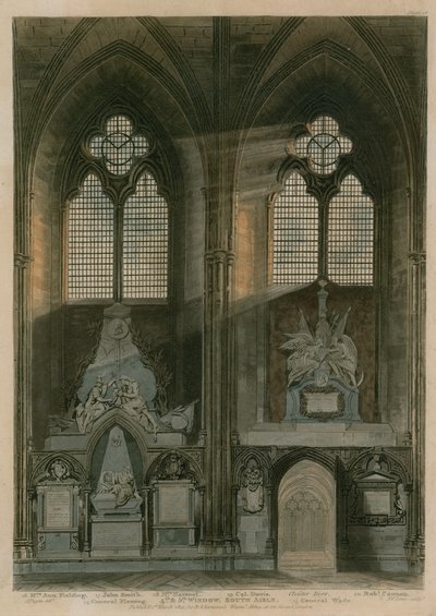 Fjerde og femte vindue, South Aisle, Westminster Abbey, London af Augustus Charles Pugin