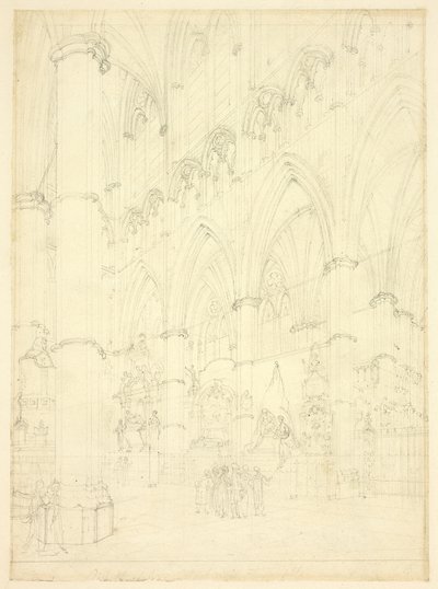 North Aisle, Westminster Abbey af Augustus Charles Pugin