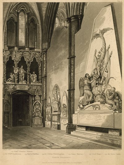 Nordlige tværarm af Westminster Abbey af Augustus Charles Pugin