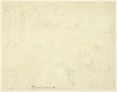 Studie til Chapel of Newgate, fra Microcosm of London af Augustus Charles Pugin
