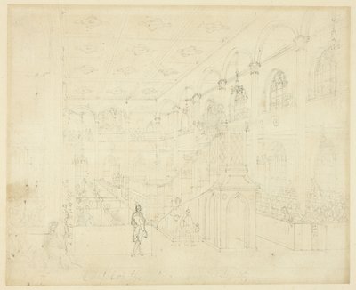 Studie for Chapel of the Philanthropic Society, fra Microcosm of London af Augustus Charles Pugin