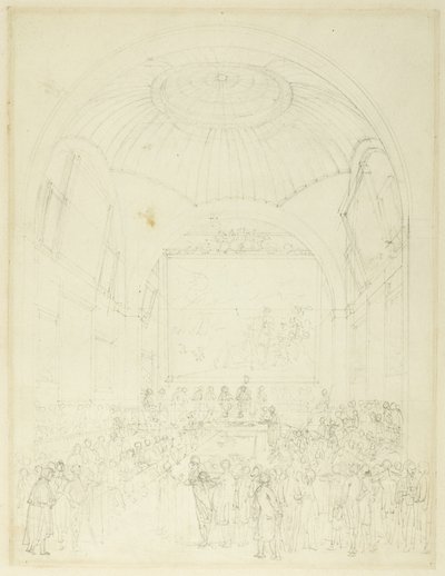 Studie til Common Council Chamber, Guild Hall, fra Microcosm of London af Augustus Charles Pugin