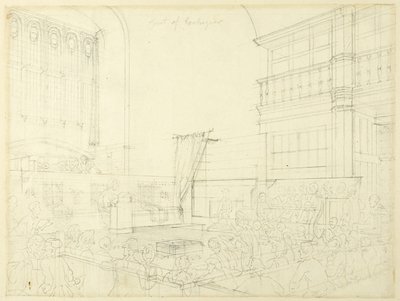 Studie til Court of Exchequer, fra Microcosm of London af Augustus Charles Pugin