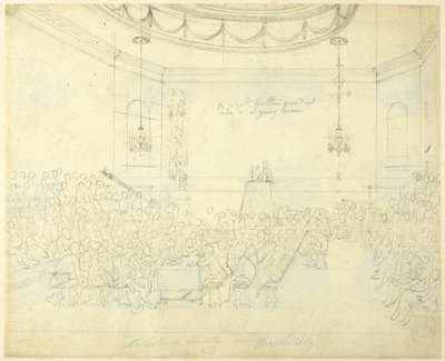 Studie for Debating Society i Piccadilly, fra Microcosm of London af Augustus Charles Pugin