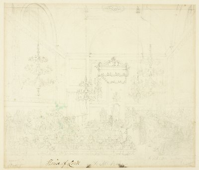 Studie for House of Lords, fra Microcosm of London af Augustus Charles Pugin