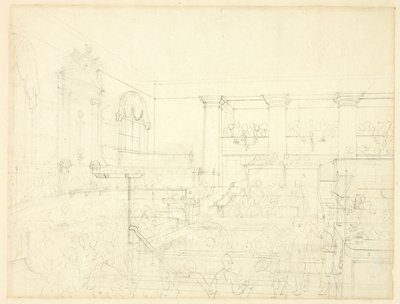 Studie til Old Bailey, fra Microcosm of London af Augustus Charles Pugin