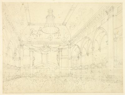 Studie til Pantheon Masquerade, fra Microcosm of London af Augustus Charles Pugin