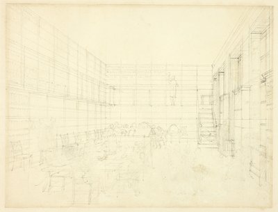 Studie for Royal Institution, Albemarle Street, fra Microcosm of London af Augustus Charles Pugin