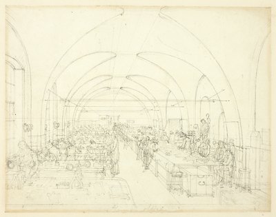 Studie for Stamp Office, fra Microcosm of London af Augustus Charles Pugin