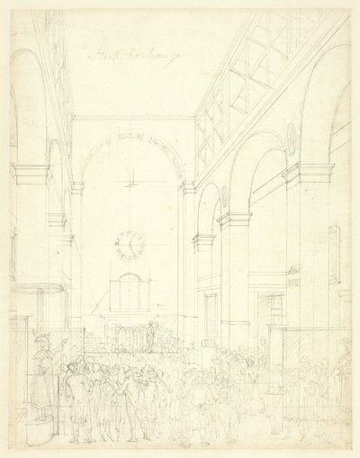 Studie for Stock Exchange, fra Microcosm of London af Augustus Charles Pugin
