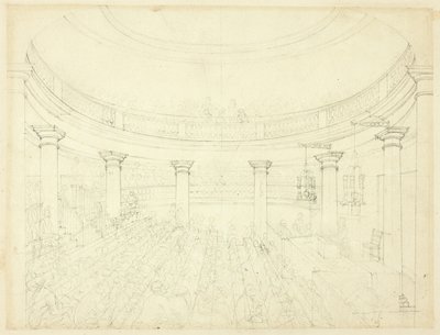Studie for Surrey Institution, fra Microcosm of London af Augustus Charles Pugin