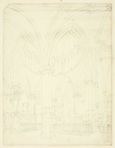 Studie for Temple Church, fra Microcosm of London af Augustus Charles Pugin
