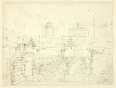 Studie til The Magdalen Chapel, fra Microcosm of London af Augustus Charles Pugin