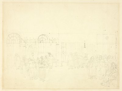 Undersøgelse for Watch House, St. Mary Le Bone, fra Microcosm of London af Augustus Charles Pugin