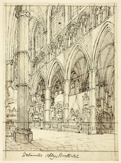 Studie for Westminster Abbey, fra Microcosm of London af Augustus Charles Pugin