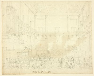 Studie for Whitehall Chapel, fra Microcosm of London af Augustus Charles Pugin
