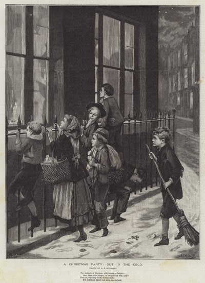 En julefest, ude i kulden af Augustus Edward Mulready