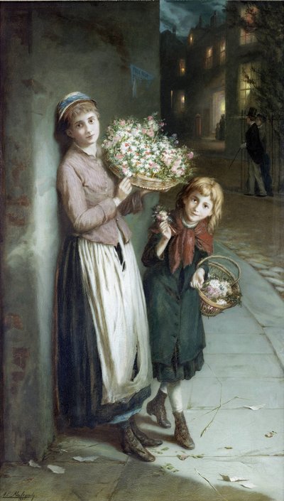 Blomsterpiger - en sommernat af Augustus Edwin Mulready