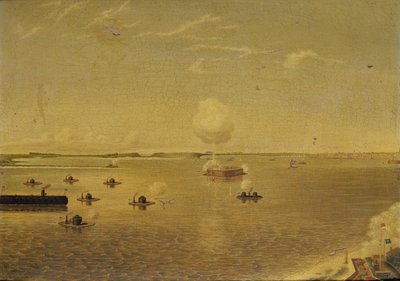 Angreb på Fort Sumter, 7. april 1863, ca. 1863 (olie på lærred) af Augustus Grinevald