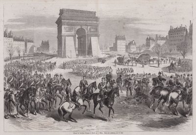 Tyske tropper kommer ind i Paris efter afslutningen af den fransk-preussiske krig af Augustus J. Beck